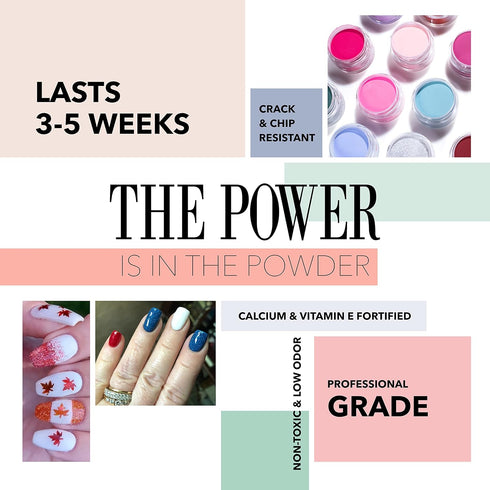 Revel Nail Dip Powder - Red Glitter Powder Dip Nail Polish, Chip Resistant with Vitamin E and Calcium, Infatuated