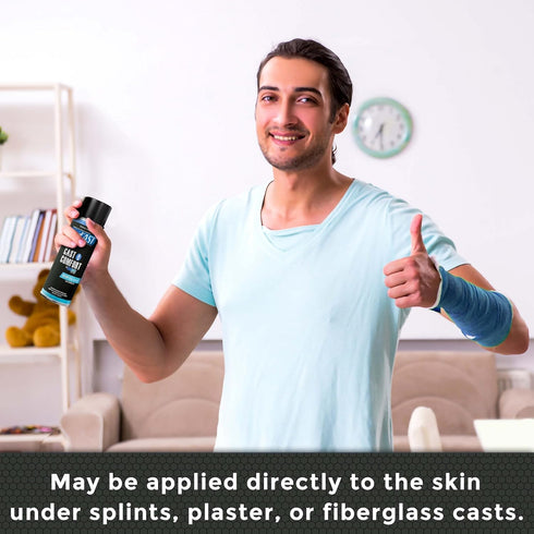 Cast Comfort Itching and Odor Relief Spray, Cools and Relieves Itchy Cast, Blue