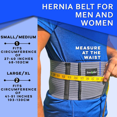 Umbilical Hernia Belt for Men and Women, Abdominal Binder Support for Hernia Pain (Small/Medium)