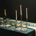 125 Piece Gold Dinnerware Party Set, Includes 50 Gold Rim Clear Plastic Plates, 25 Knives, Forks, and Spoons