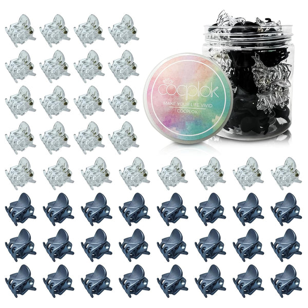 Multi-Color Small Hair Clips, Non Slip Hair Claw for Girls & Women, 48Pcs (Black and White)