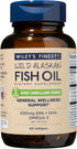 Wiley's Finest Wild Alaskan Fish Oil Easy Swallow Minis - Omega-3 Supplement for Adults and Kids, 60 Mini Softgels