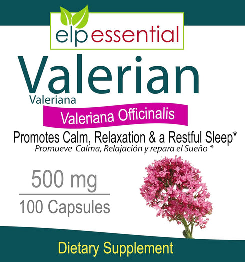 Valerian Root Capsules Organic 500mg Herb Extract Supplement 100 Pills