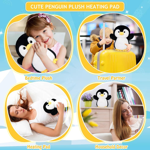 Pad-1.2lb Penguin Microwavable Heating Heating Pads for Cramps &Period Pain Relief for Women & Kids,Soft Pillow Plush
