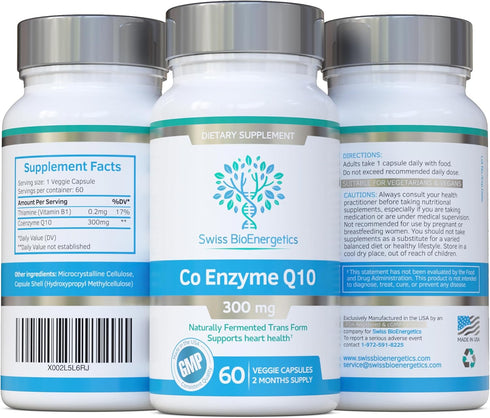 Co Enzyme Q10 CoQ10 300mg - 60 Capsules, Naturally Fermented