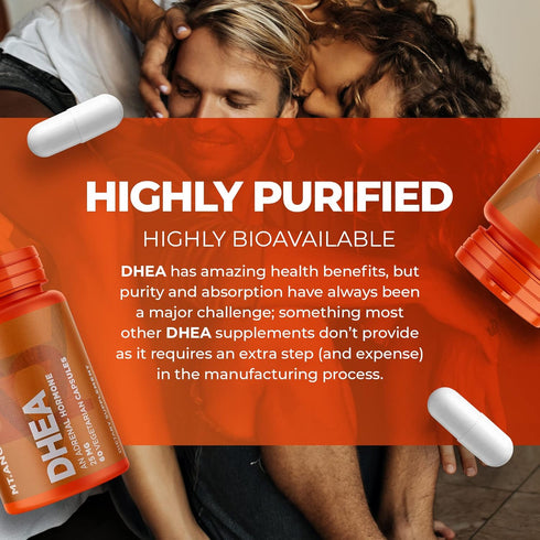 Mt. Angel Vitamins Pure DHEA 25mg Supplement for Men + Women, Supports Healthy Aging, Muscle Integrity, Energy, 60