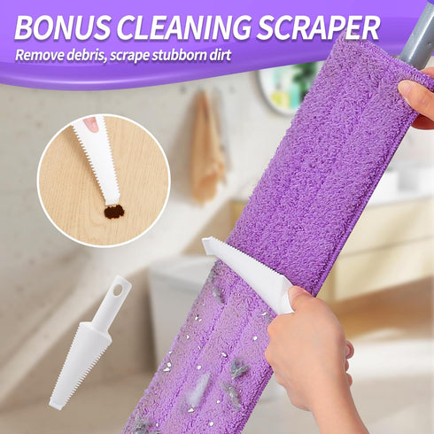 24" Microfiber Mops for Floor Cleaning, Dry and Wet Mop for Hardwood, Laminate, Tile, Vinyl Floors with 4 Washable Pads