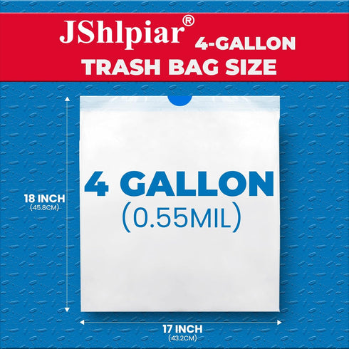 180 Count 4 Gallon Trash Bags, Drawstring White Unscented Small Garbage Bags for Office, Bathroom