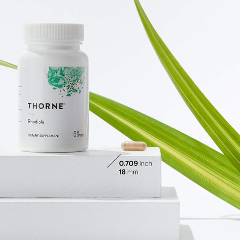 THORNE Rhodiola Botanical Supplement for Stress Relief, Enhances Sleep and Mental Focus, 60 Capsules
