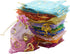 YYaaloa 100PCS Mini Sheer Heart Mixed Organza Bags, 7X9 cm/2.7X3.5 inches Drawstring Gift Bags (Mixed)