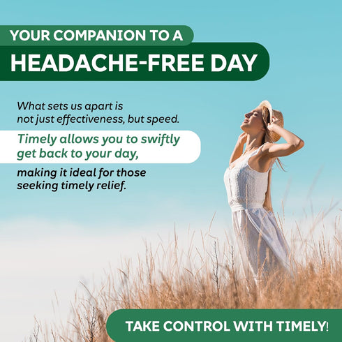 Timely Extra Strength Headache Relief - Acetaminophen with Aspirin & Caffeine (200 Caplets) for Pain & Muscle Aches