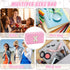 Initial Makeup Bag Personalized Preppy Travel Small Cosmetic Bag, Cute PU Pink Chenille Letter Pouch for Women