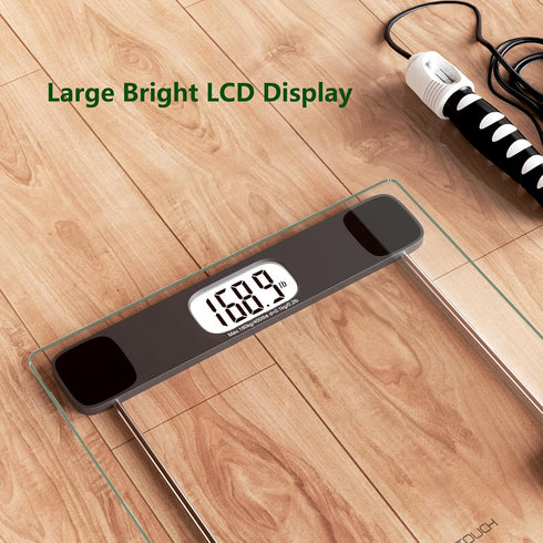Scale for Body Weight, Digital Bathroom Weighing Bath Scale, Tempered Glass LCD Display, 400lbs