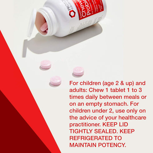Protocol Chewable Probiotic - 90 Chewables with Lactobacillus Rhamnosus - 2 Billion CFU for Digestive Health & Immune