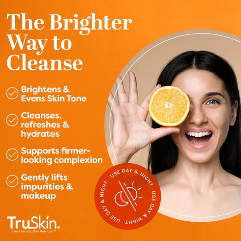 TruSkin Vitamin C Cleanser for Face - Brightening Wash with Vitamins C & E, 4 fl oz