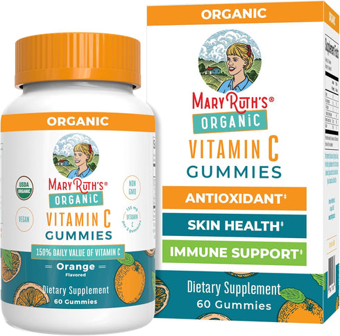 MARYRUTH'S Adult Vitamin C Gummies | USDA Organic | Vegan Chewable Vitamin