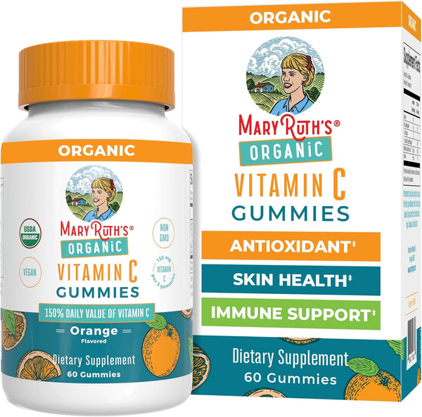 MARYRUTH'S Adult Vitamin C Gummies | USDA Organic | Vegan Chewable Vitamin