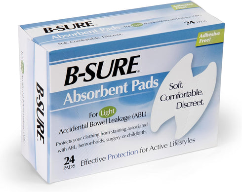 B-Sure Incontinence Liner, Light Absorbency One Size Fits Most Unisex Disposable, Box of 24