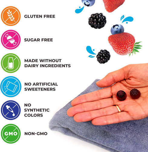 Orgain Kids Sugar Free Multivitamin Gummies, Vegan, 50 Superfoods, 15 Vitamins, Mixed Berry, 60 Gummies