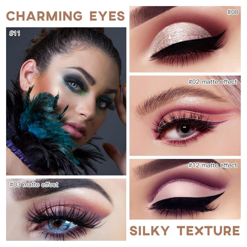 Cream Eye-Shadow Stick, Waterproof Cream Eyeshadow Pen, Rotatable Creamy Eye Shadow Pencil Crayon, Matte and Shimmer
