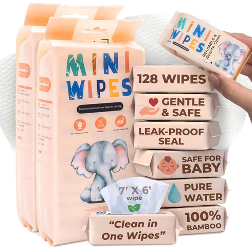 HomeyHero Travel Baby Wipes - Moist Up To 30 Days 16 Resealable Packs