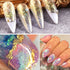 Holographic Nail Glitter 12 Grids, Opal Glitter Powder Nail Charms for Nail Art Design Kit for Christmas