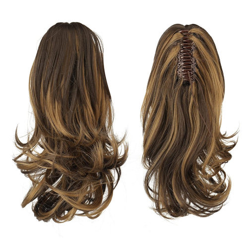 SOFEIYAN 13" Ponytail Extension, Long Curly Clip in Claw Hair Extension for Women, Natural Looking Synthetic Hairpiece