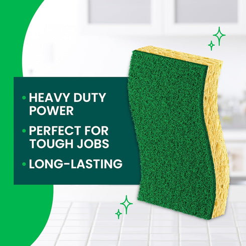 Scotch-Brite Heavy Duty Scrub Sponge, 24 Kitchen Sponges for Tough Messes, Lasts 3X Longer*