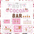 Hot Cocoa Bar Kit Pink Hot Cocoa Bar Banner Cute Gingerbread Man Sign Oh Snap Toppings Tent Cards Cup Tags Stickers