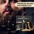 POP MODERN.C Beard Grooming Kit - 6pcs Beard Wash Shampoo, Beard Oil, Beard Balm, Comb, Brush, Scissors, Best Gift for