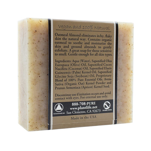 Plantlife Oatmeal Almond 3-Pack Bar Soap - Moisturizing and Soothing Handcrafted Soap - 4oz Bar