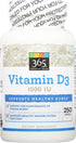 365 Everyday Value Vitamin D3 1000 IU, 250 Capsules