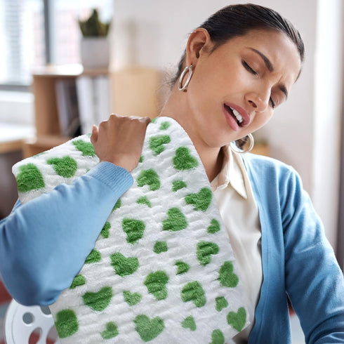 12" x 24" Heating Pad for Back Pain Relief, Electric Heating Pad with 12 Heat Settings, Machine Washable, Green