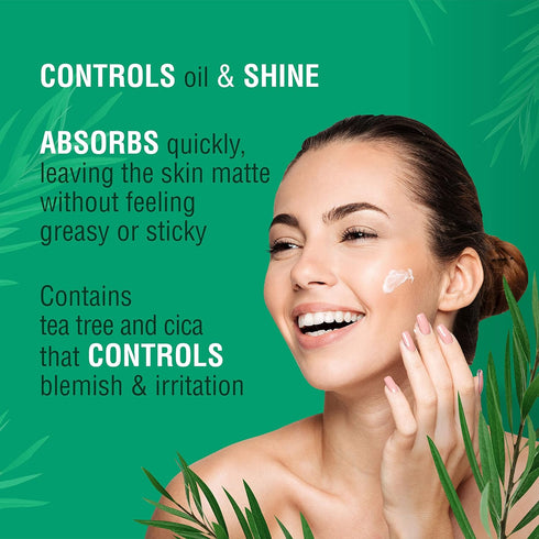 Kiss New York Face Moisturizer, Tea Tree Oil Control Anti-Shine for Normal to Oily Skin, 3.38 Fl Oz
