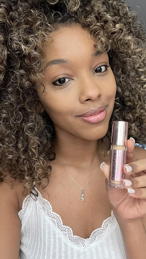 Revolution Conceal & Define Concealer, Full Coverage Lightweight, Long-Lasting Matte Finish, Vegan, C10 Medium