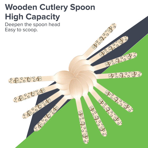 Perfect Stix Sucre Shop Marshmallow Spoon, 48 Wooden Cutlery Spoons with Hot Cocoa Print, Pack of 48