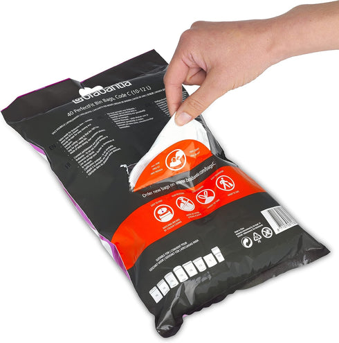 Brabantia PerfectFit Trash Bags, Size C/2.6-3.2 Gal, Thick Plastic Trash Can Liners with Drawstring Handles