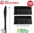 Stock Your Home (125-Count Plastic Knives, Disposable Silverware for Dinner, Heavy Duty Utensils, Heavyweight Party Flatware, Bulk Cutlery in Black by Stock Your Home