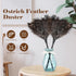 Natural Ostrich Feather Duster - 14.9 inch Fluffy Mini Dusters with Plastic Handheld for Cleaning Car, Keyboard, Office