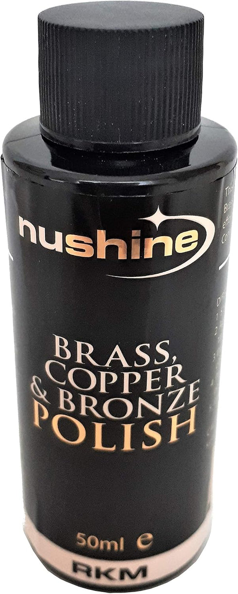 Nushine Brass, Copper & Bronze Polish 1.7 Oz | Ecofriendly, Solvent Free | Contains Anti Tarnish Agent