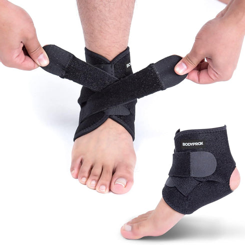 Bodyprox Ankle Support Brace, Adjustable Wrap, Breathable Neoprene Sleeve! (1 Pack)