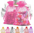 ANZNKU 50 Pack Organza Bags, 4 x 6 inch Premium Sheer Drawstring Bags for Candy, Jewelry, Party, Wedding, Christmas
