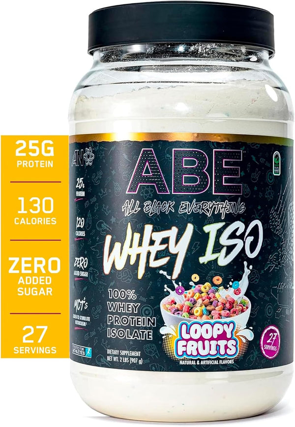 All Black Everything Whey Protein Powder - 25g Protein, Fruity Cereal Milk Flavor, 27 Servings, Low Carbs & Sugar