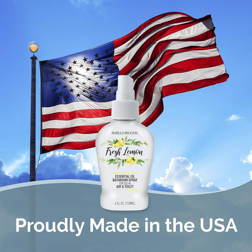 SMELLS BEGONE 4 oz Essential Oil Air Freshener Bathroom Spray - Eliminates Bathroom & Toilet Odors