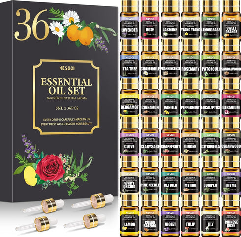 NESCCI Essential Oil Set - Essential Oils 36 x 5ML - Essential