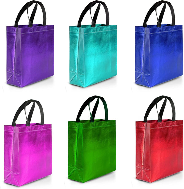 Nush Nush Medium Size Gift Bags Mix Color – 12 Reusable Bags with Handles, Perfect for Party Favors