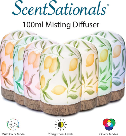 ScentSationals Essential Oil Diffuser - Aromatherapy Diffuser for Living Room or Bedroom, Lemon Drop Scent