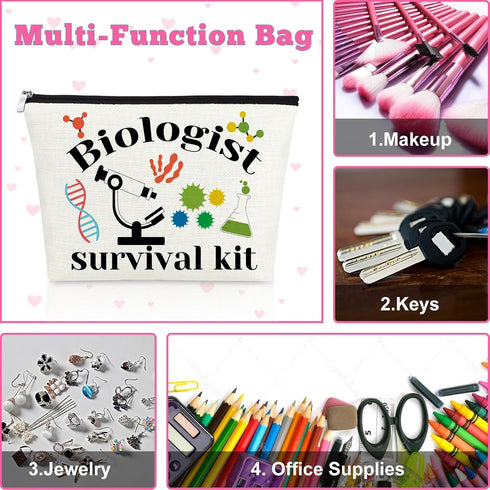 Biologist Gifts Makeup Bag, Biology Lover Gifts, Cosmetic Bag for Biology Students, Teachers, and Lab Technicians