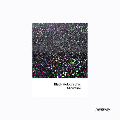 Hemway Premium Ultra Sparkle Glitter, Multi Purpose Metallic Flake for Arts Crafts, Nails, Cosmetics, Black