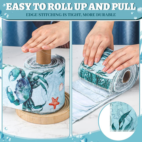 30 Pack Reusable Toilet Paper Towels, Bidet Towels, Reusable Washable Toilet Paper Bulk, Paperless Towels Rolls, Cotton